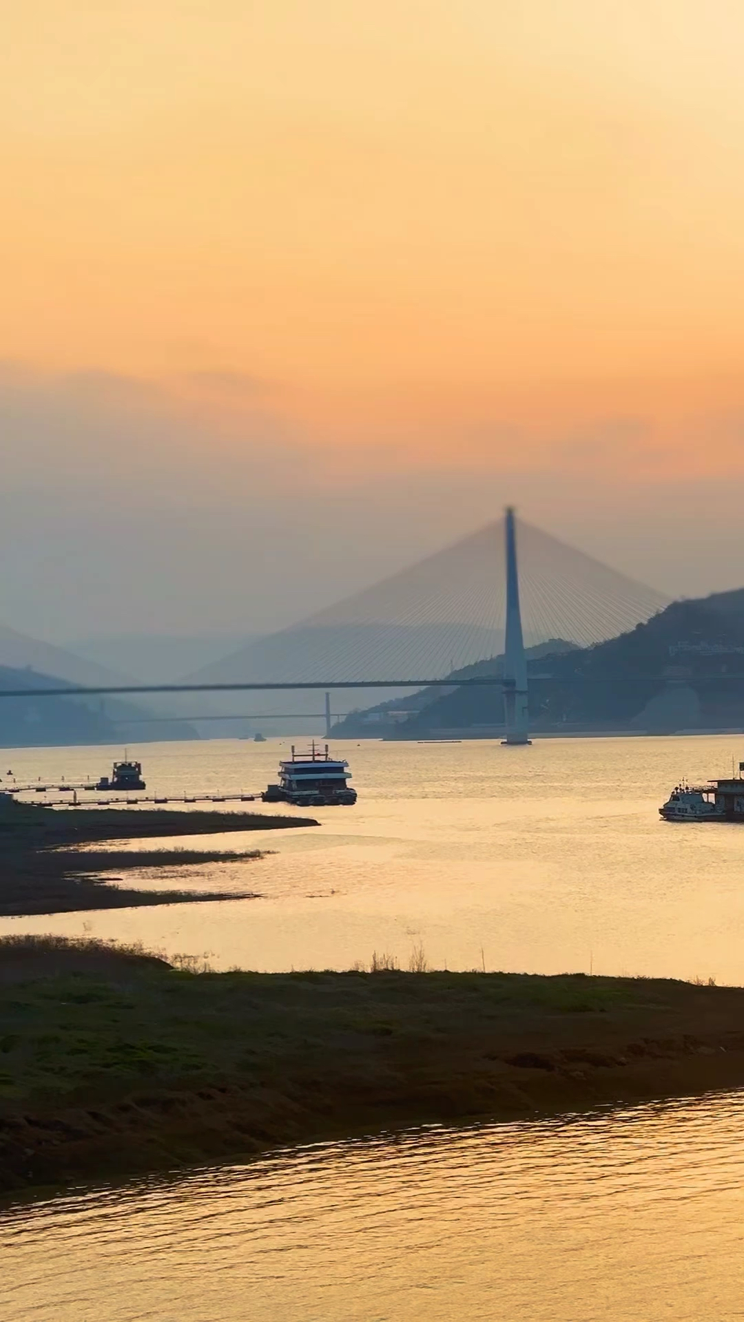 落日余晖映晚霞一抹夕阳美如画