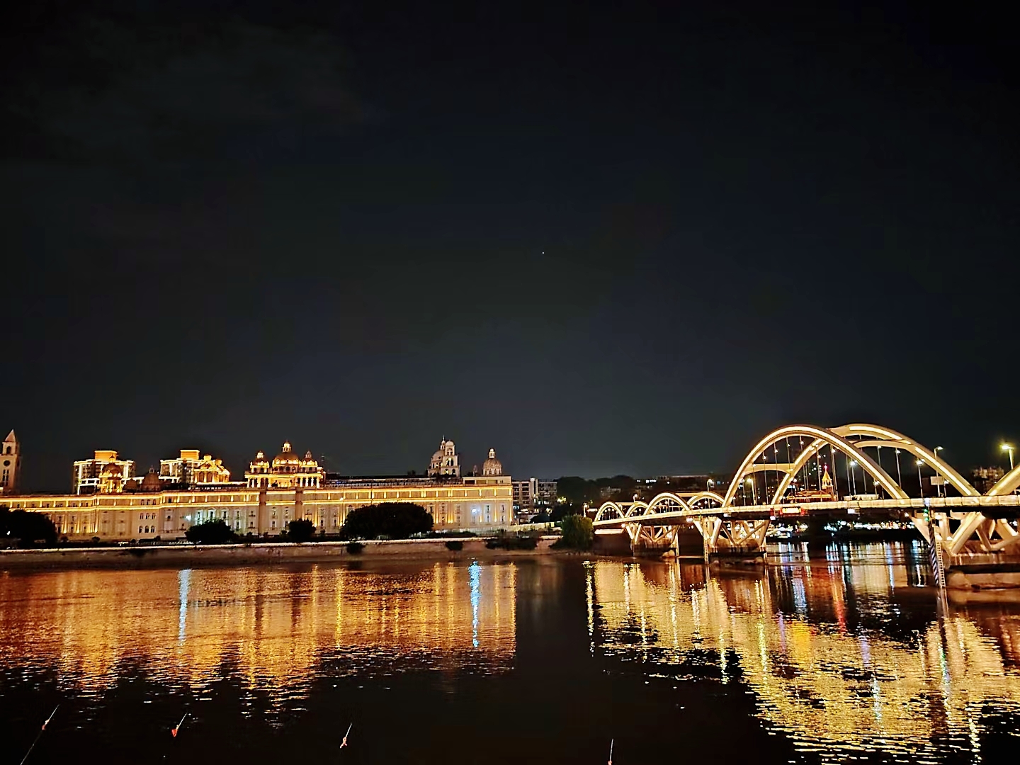 福州上下杭、中州岛、解放大桥的夜