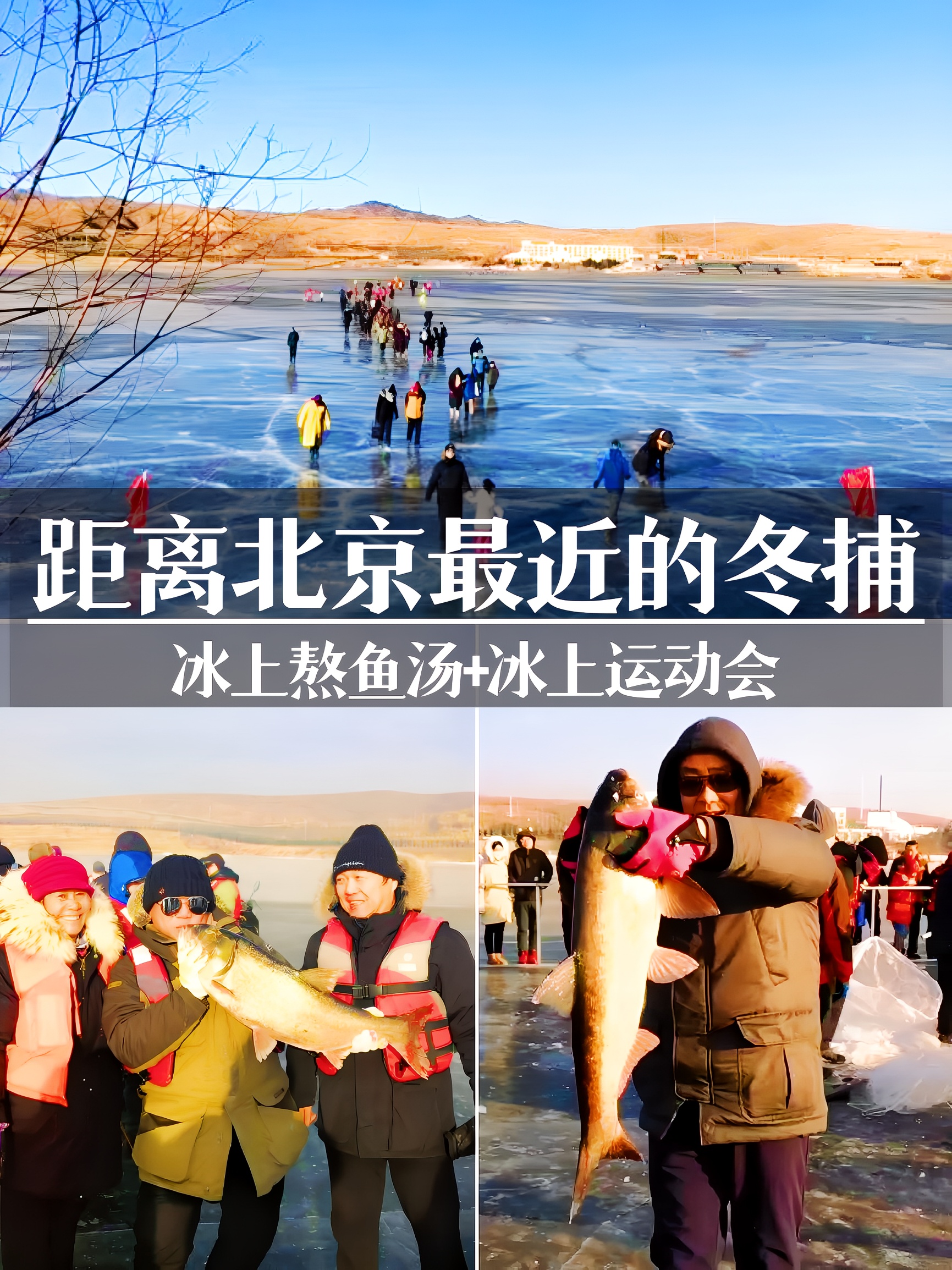 距离北京最近的冬捕，察尔湖冬捕🐟+冰上运动会🏡住湖景酒店