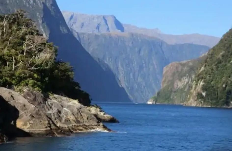 米佛峡湾是一个位于新西兰南岛西南部的自然奇迹，它实际上是一个海湾，而不是一个地理上的峡谷。这个海湾融