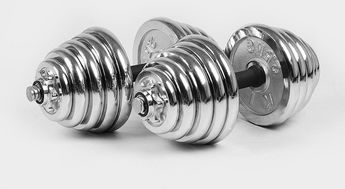 哑铃（Dumbbell），是举重及健身练习的一种辅助器材，用于增强肌肉力量训练，由于其结构成铃状物，
