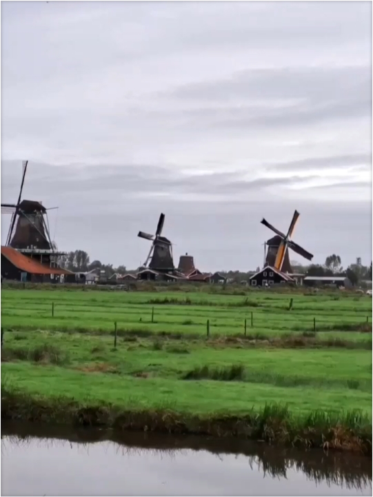 荷兰。风车村
