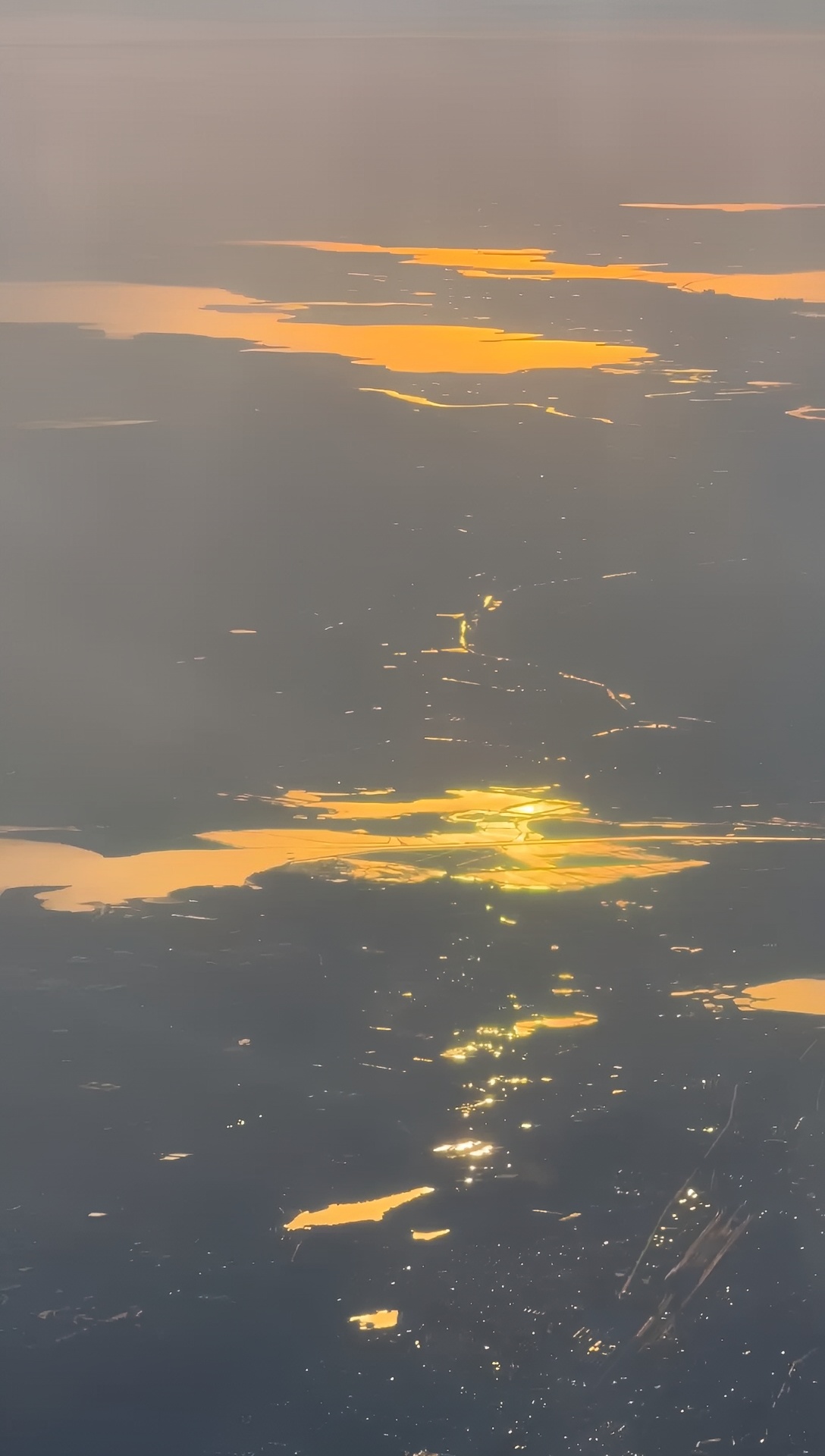安徽·蚌埠·怀远县上空·鸟瞰夕阳下的淮河