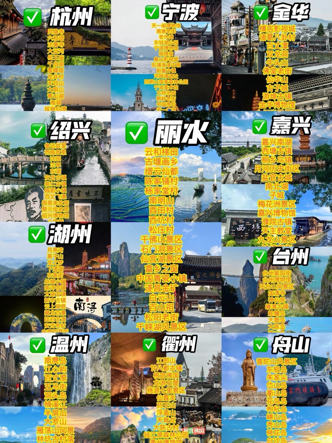 浙江11个城市旅游景点🔥假期好去处✅打卡