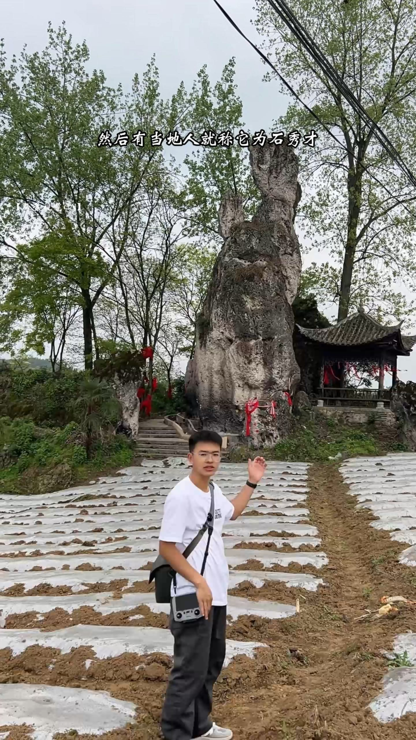 不可思议！我在贵州发现一块天然形成的观音石！据说已经存在很多年了，你觉得它是像秀才还是像观音呢？#神