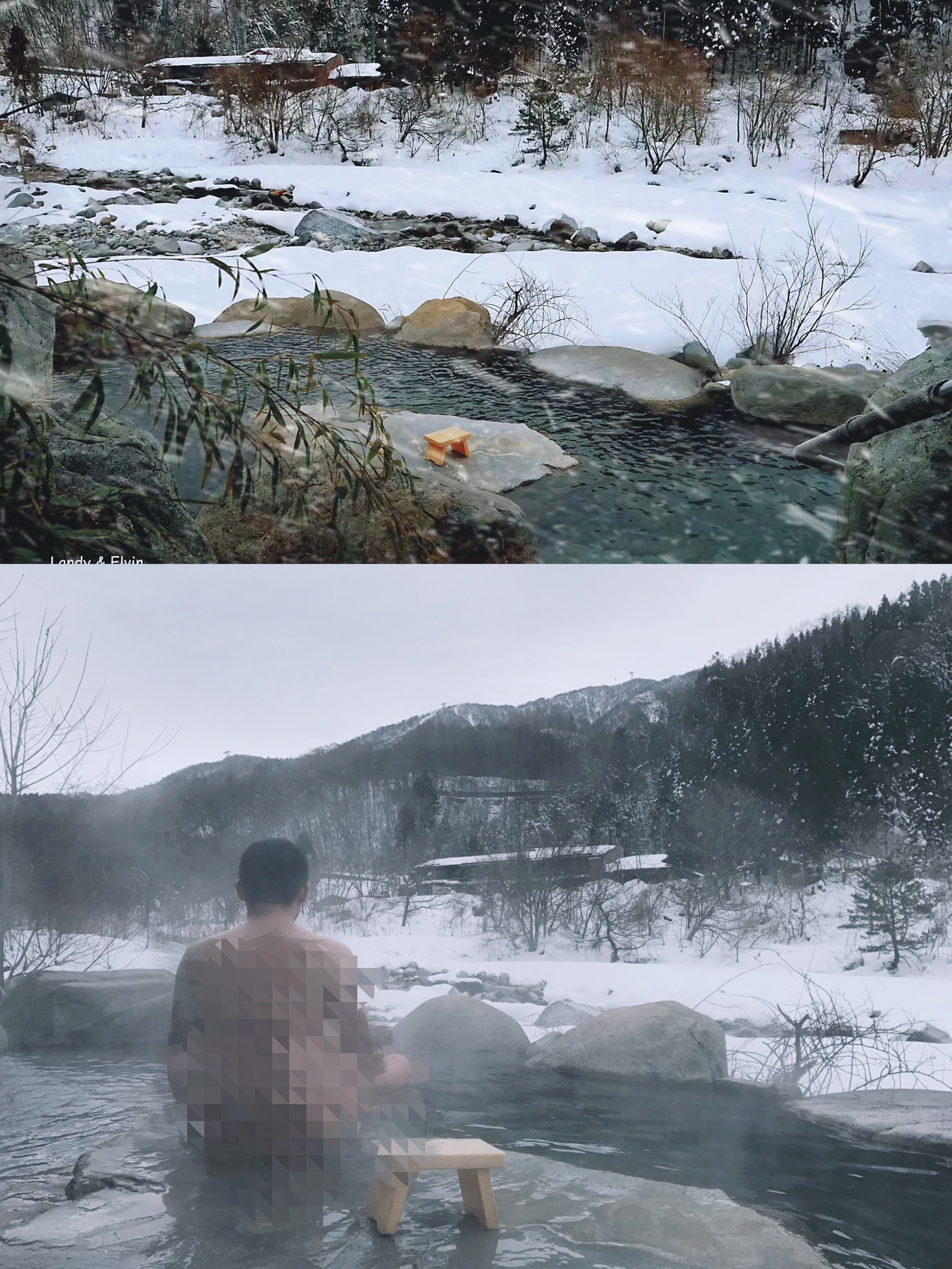 北海道人太多来这里10块钱露天雪景温泉包场