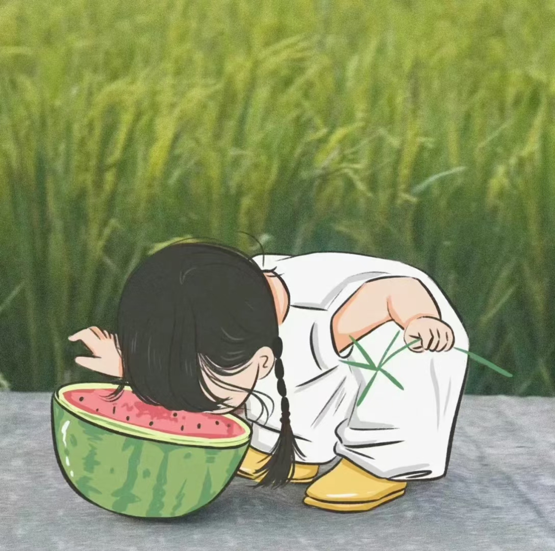 小屁孩喜欢吃西瓜