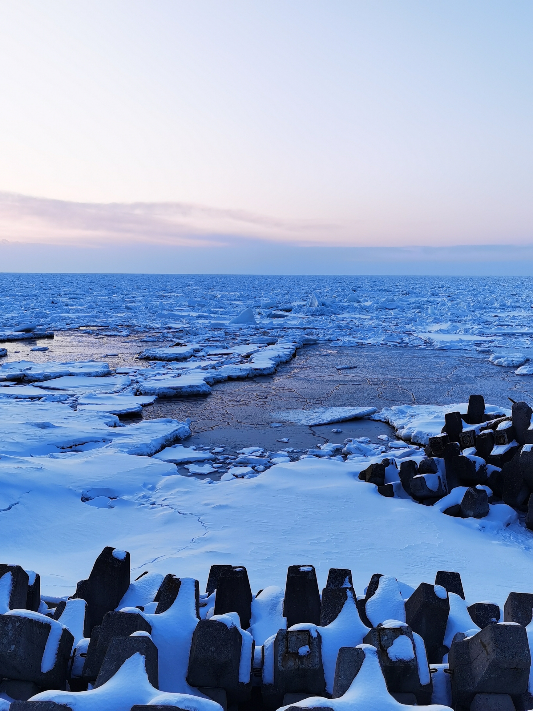 在北海道遇见绝美冰海夕阳