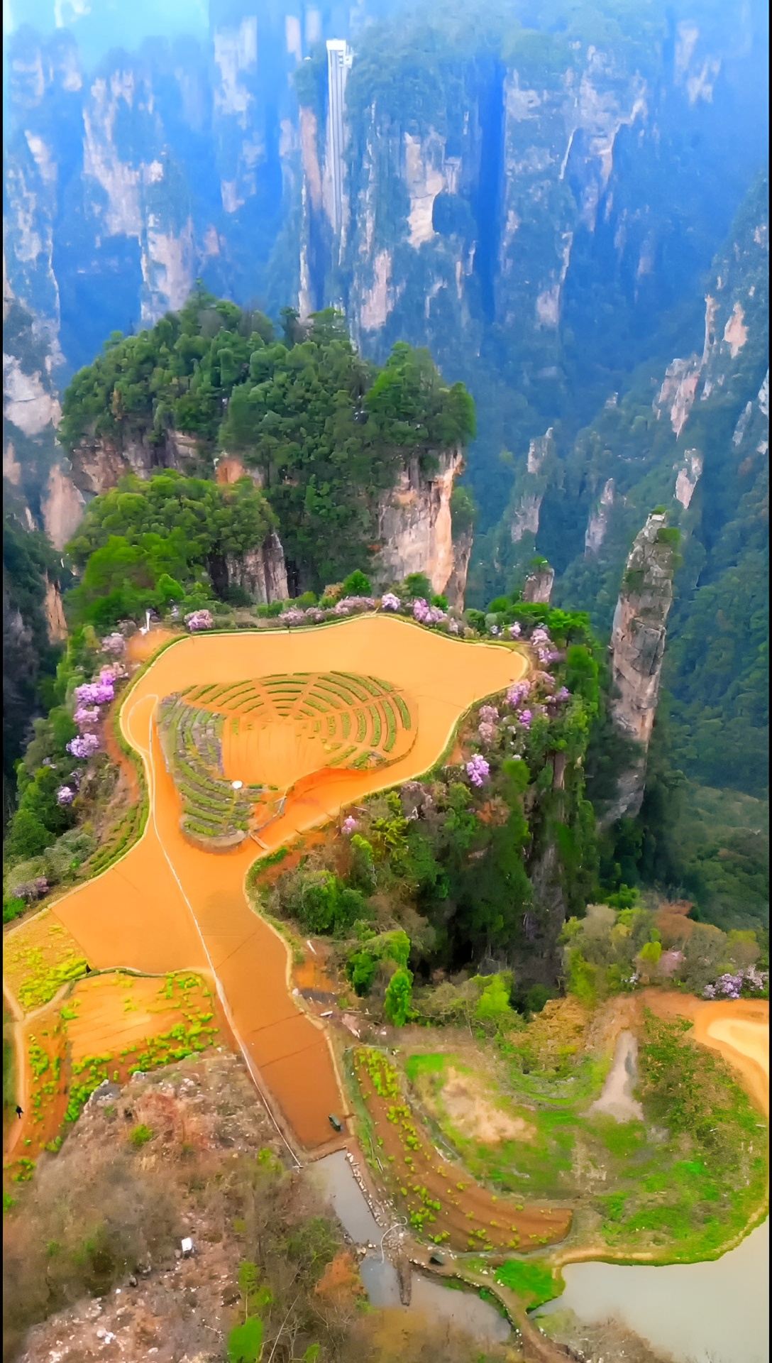 沉醉在空中田园的美景里，感受大自然的魅力