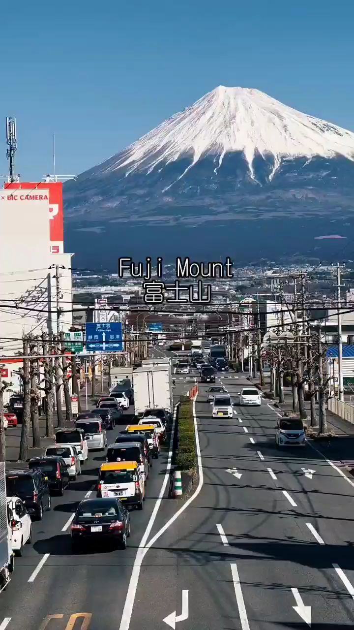 #春天玩点花的  富士山，又名芙蓉峰、富岳、不二的高岭，是一座寄生型休眠火山，位于日本本州岛中南部，