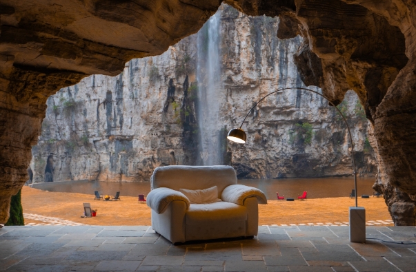 翁布悬崖瀑布咖啡餐厅图片