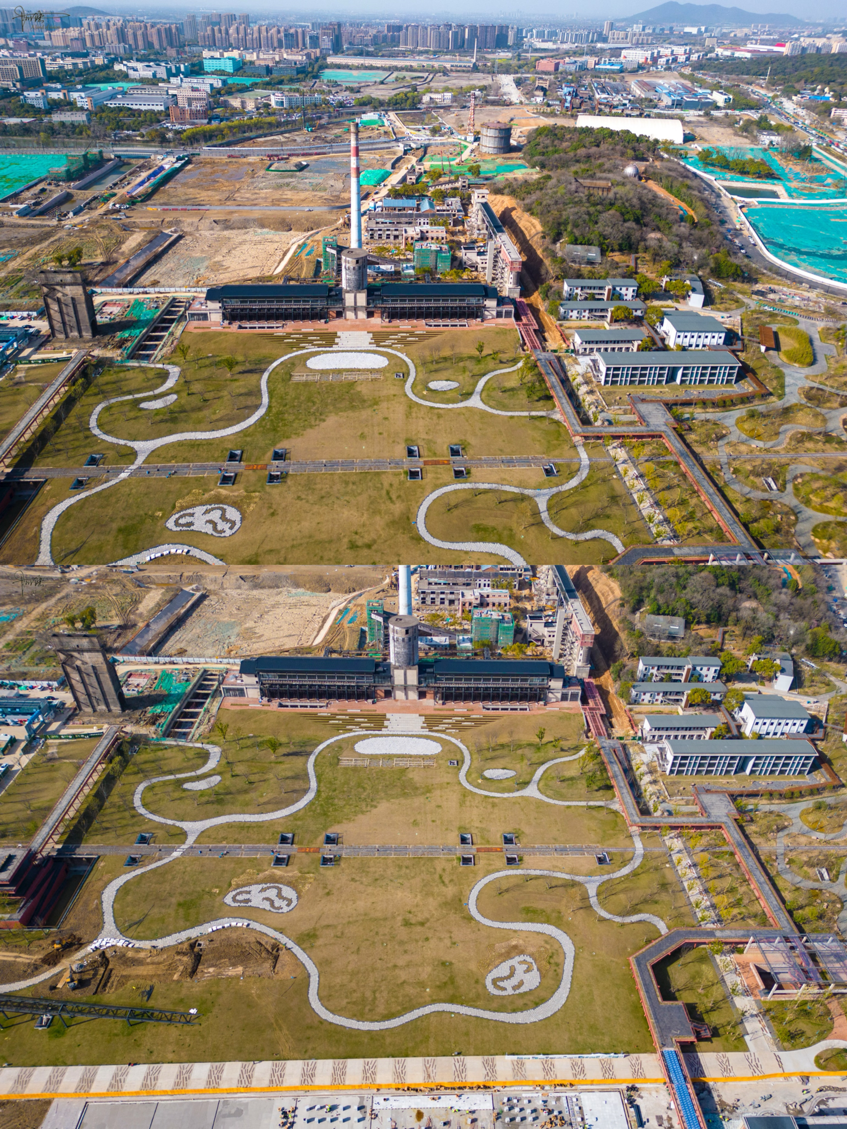 大运河杭钢公园还没正式开放，但已经可以徒步进去健身赏花
