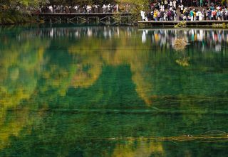 走进九寨沟，闯入童话秘境（中篇） 一日穿行双沟，醉在九寨的斑斓与壮阔里