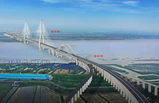 在建世界最大跨度公铁两用斜拉桥——常泰长江大桥的“常”和“泰”