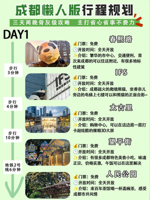 私藏成都旅游3天2夜路线,分享给大家!