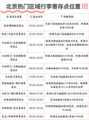 北京热门区域行李寄存点位置汇总！