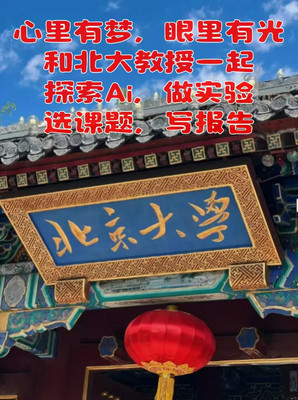 心中有梦,眼里有光!和北大教授一起,探索Ai,做实验,选课题,写报告