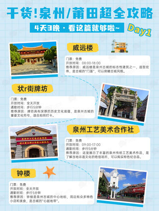 马上来泉州/莆田旅游的姐妹 码住这篇攻略!