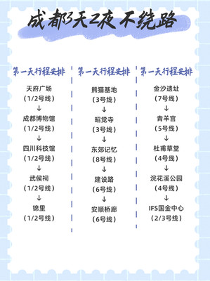 成都3天2夜不绕路旅游攻略|超超超详细!!