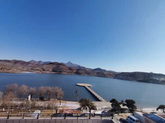 日照游记图片] 雪后的松月湖银装素裹