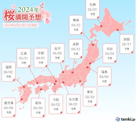 日本之春:2024 年赏樱攻略(附樱花开花预测)