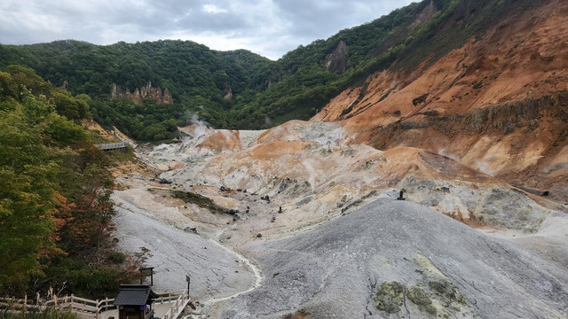 日本北海道地狱谷、地球岬、昭和新山熊牧场、洞爷湖、支芴湖一日游纪行