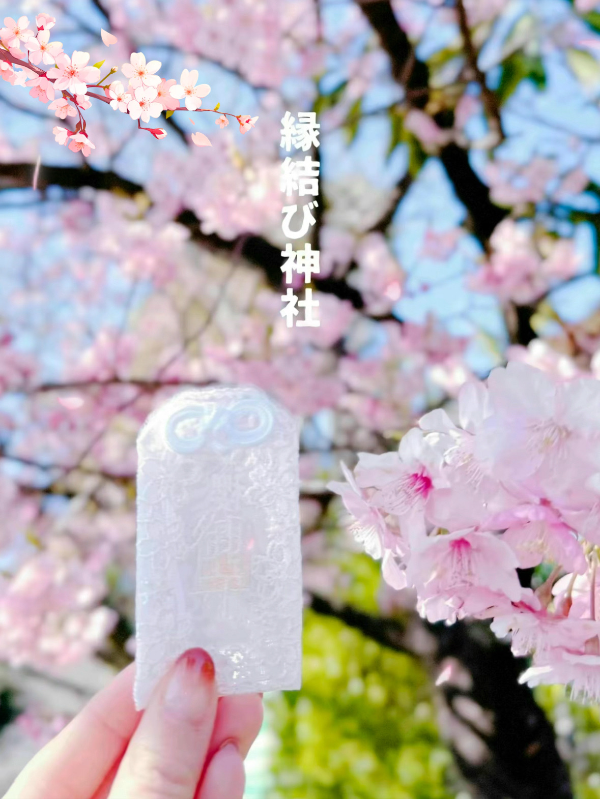 [千叶]我绝对想去! !!神社里满是樱花,太可爱了🌸现在热门的赛车护身符🤍