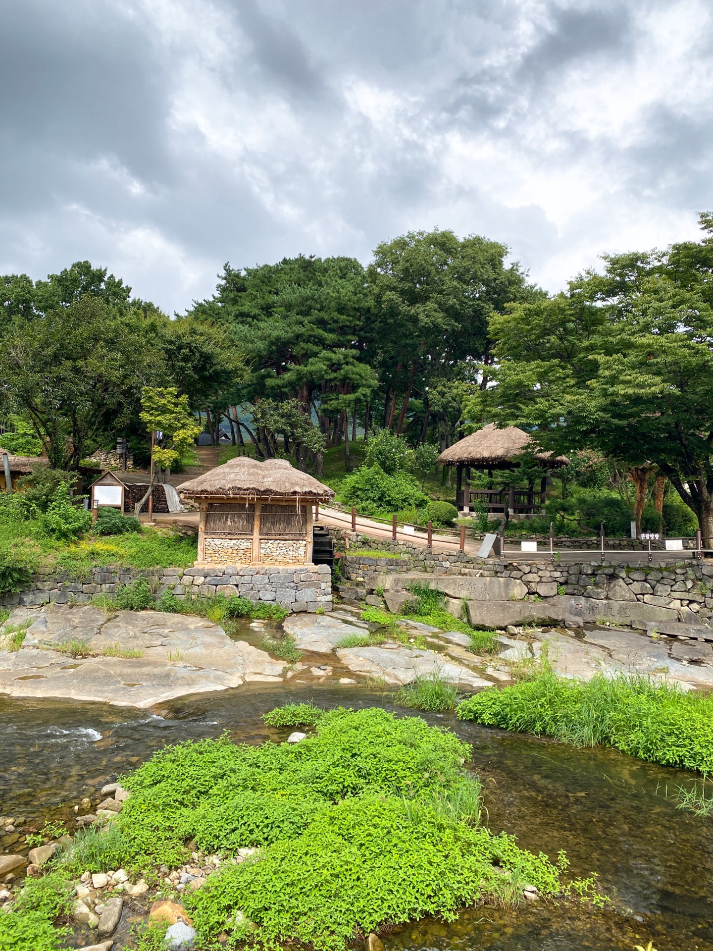 夏日的绿意盎然的外岩民俗村