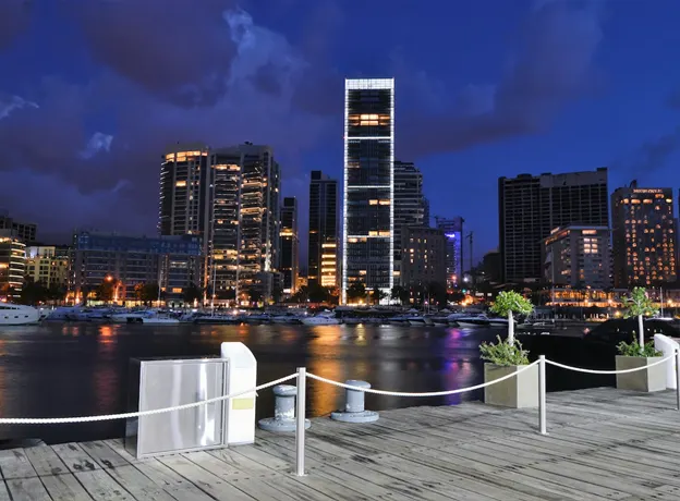 Zaytouna Bay in Beirut at night