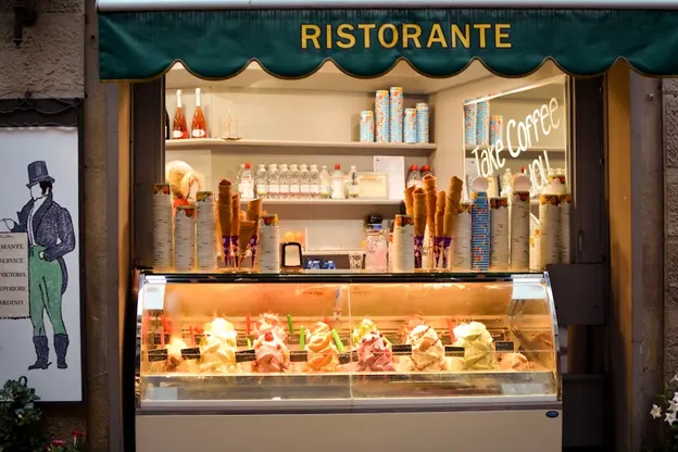 A gelato stand in Florence
