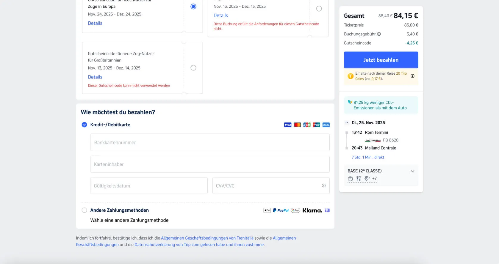 So kaufst du Zugtickets bei Trip.com