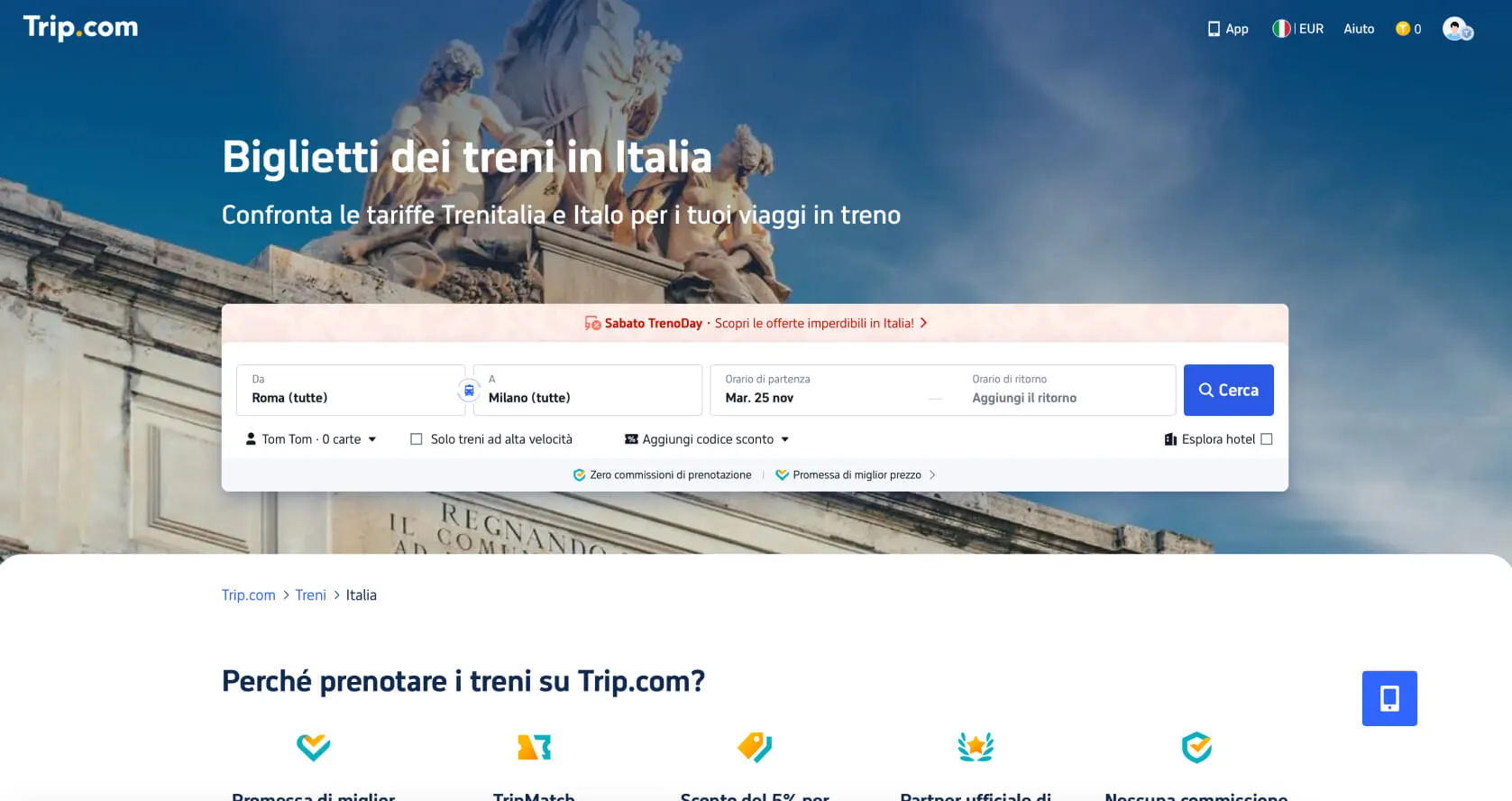 Come acquistare i biglietti del treno su Trip.com