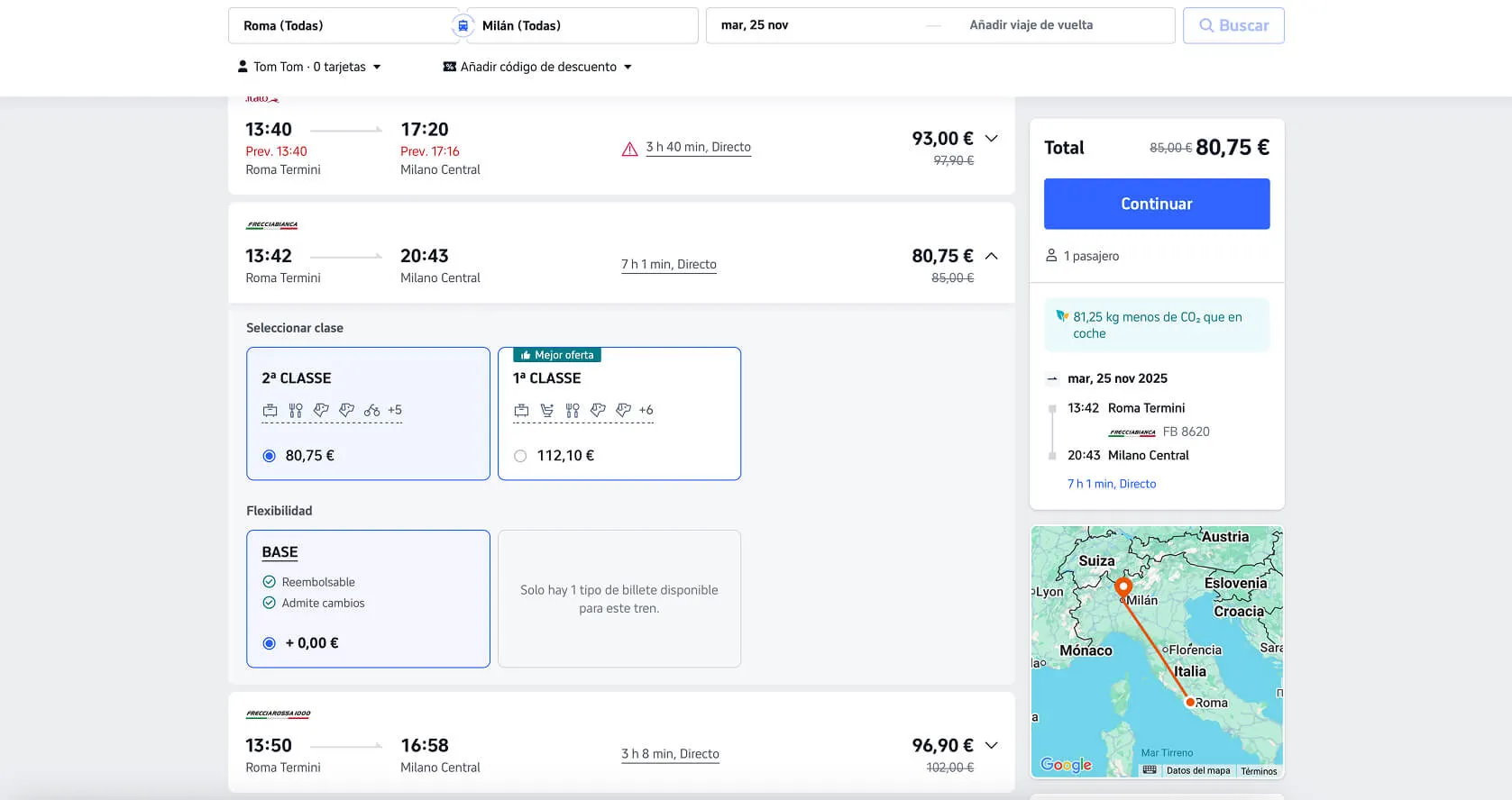 Cómo comprar billetes de tren con Trip.com