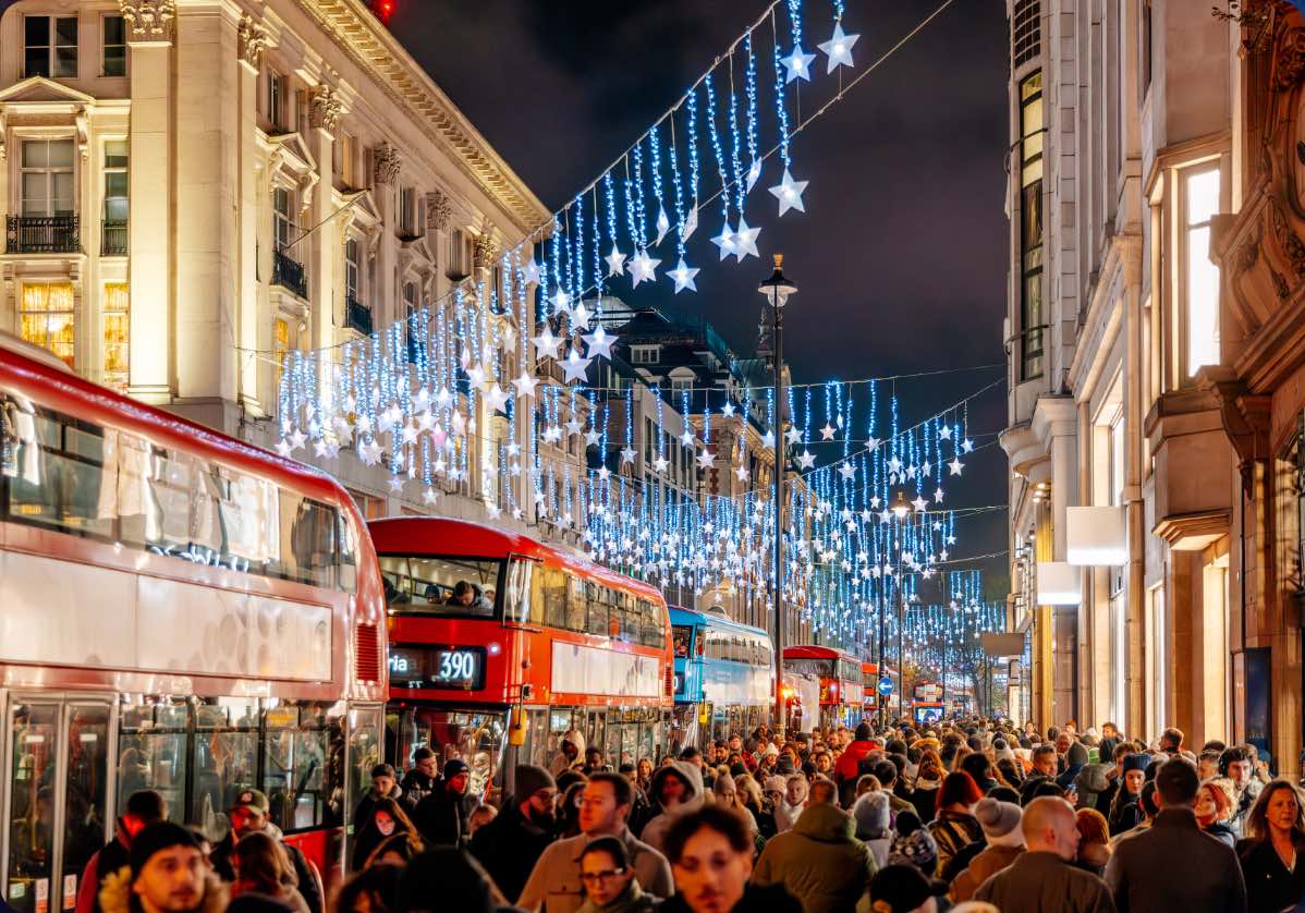 Christmas lights and shopping on Oxford Street and Regent Street