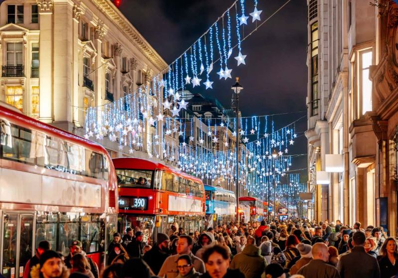 Christmas lights and shopping on Oxford Street and Regent Street