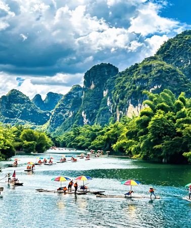 4D3N • China + Guilin + Yangshuo + Guilin Li River Scenic Area + Silver Cave + Yulong River rafting + Impression Sanjie Liu Show or Guilin Romance Show