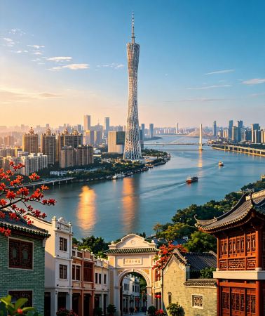7D6N • Lingnan Landmarks: Ancient Charm Meets Modern Cities - Visit Dr. Sun Yat-sen's Residence & Lianhuashan, Admire Canton Tower, and overlook the HZMB