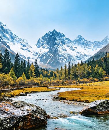 2D1N • Autumn early bird - Sichuan highlights: in-depth tour of Mount Siguniang & Bipenggou, free hotel hot spring at Bipenggou, one-stop views: snowy peaks, colorful forests, alpine lakes, canyon pastures