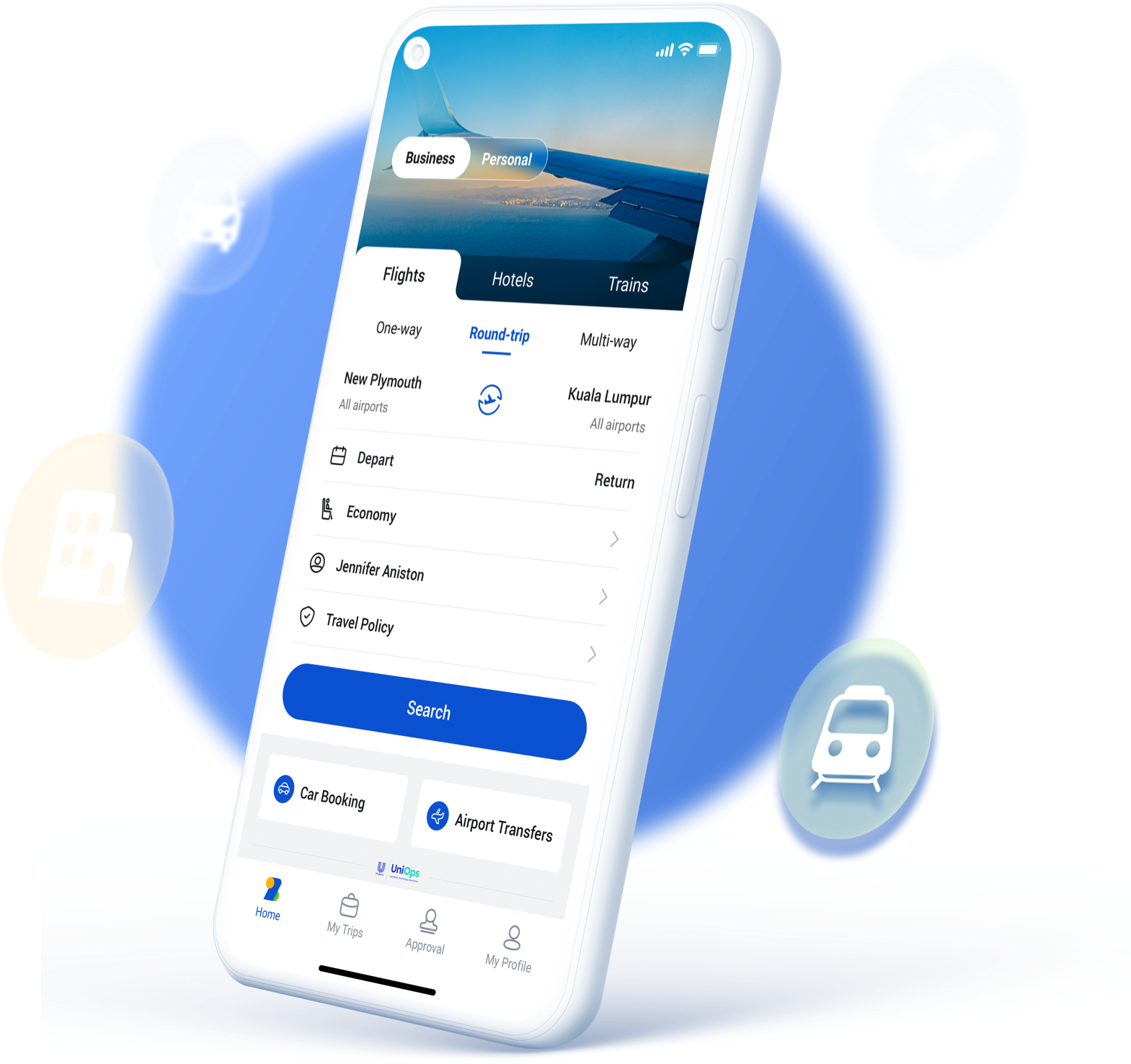 Trip.biz corporate travel management App, all-in-one App