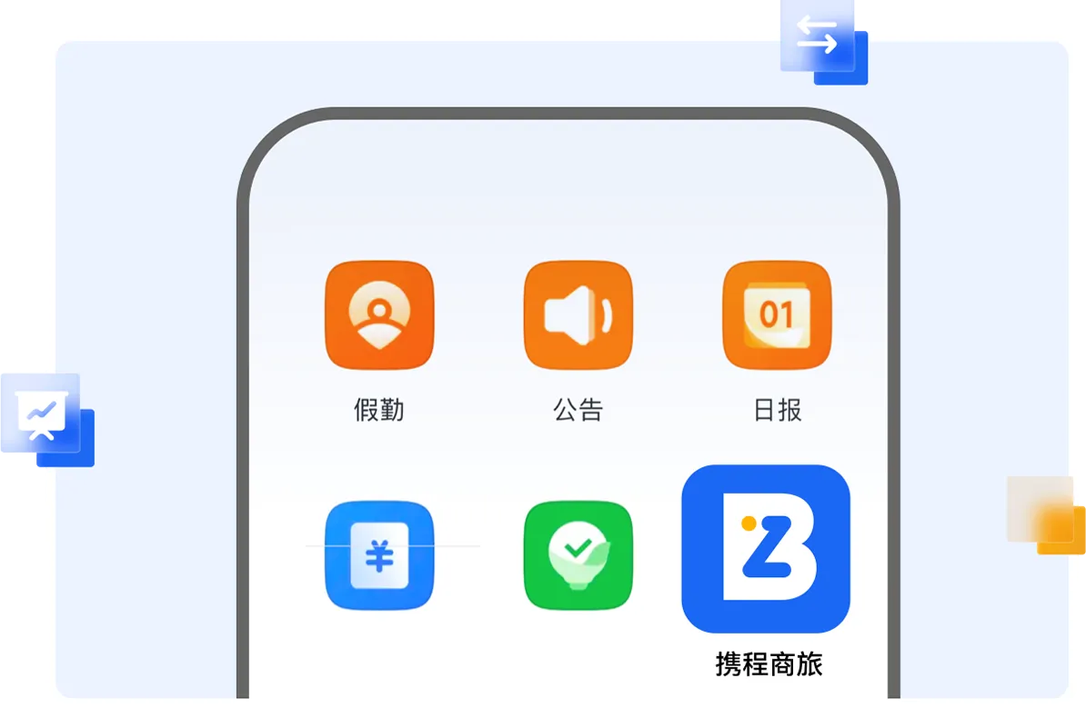 携程商旅多生态系统集成，与国内外知名OA/ERP/HR等厂商合作