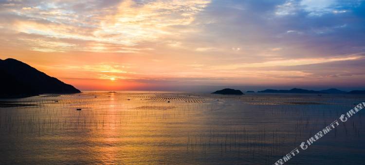 霞浦面朝大海滩涂日出民宿图片