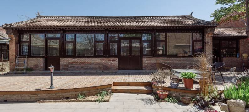 北京传统式中国建筑庭院四合院图片
