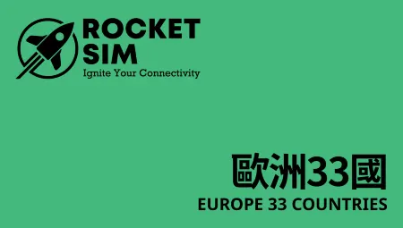  Rocket SIM  | 歐洲33國 20/30日上網卡 (20/30GB) | 旅遊儲值卡 | 數據卡【永安門市取貨/本地平郵寄出】