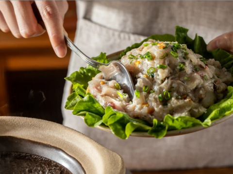 順德名菜~傳統手工魚揸掘金山宴