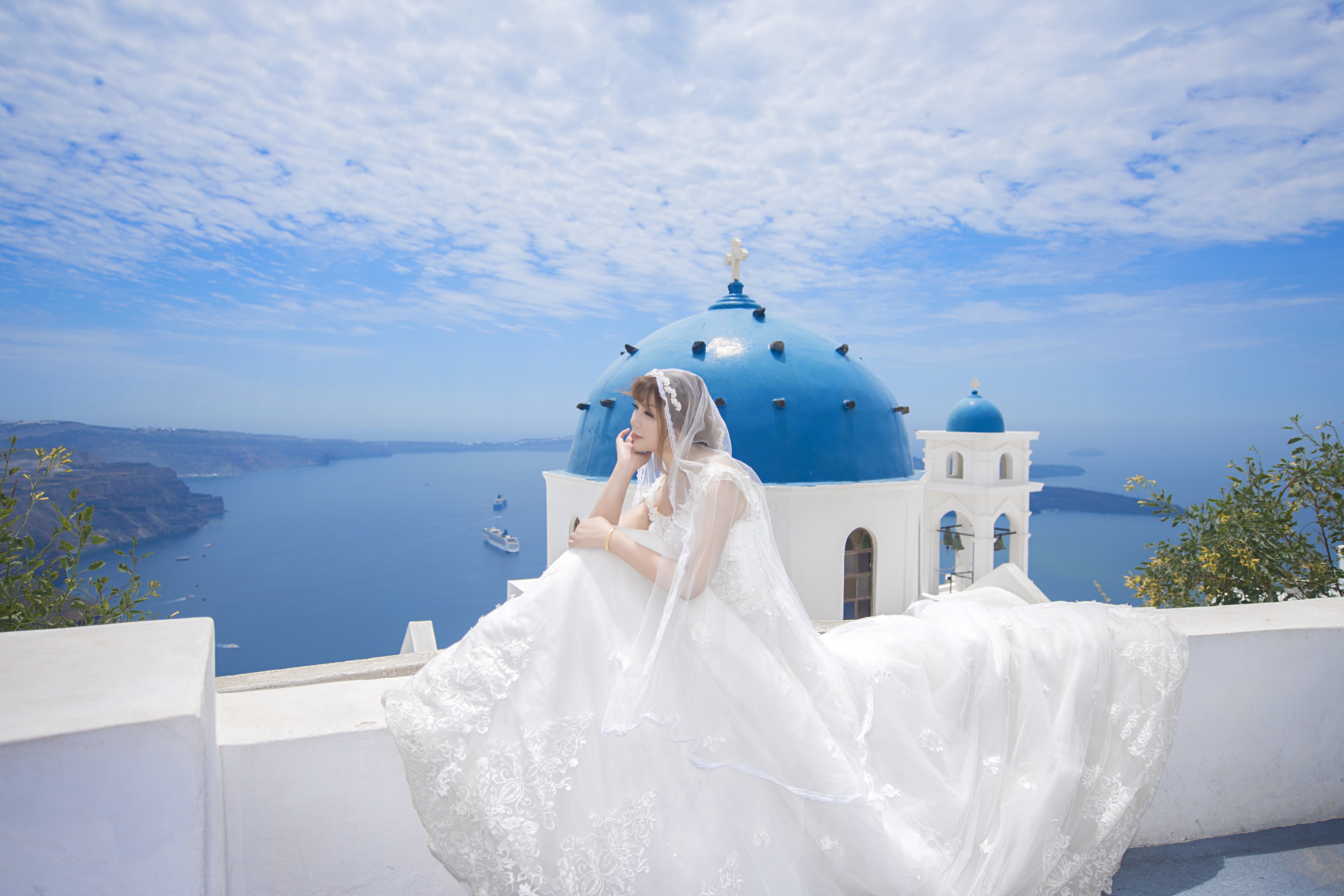 希腊婚纱照价格_迪丽热巴希腊婚纱照