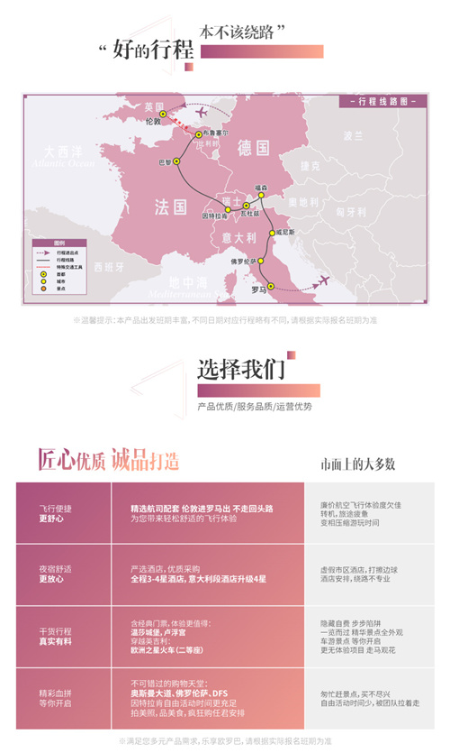 意大利+瑞士+法国+德国+英国14日12晚跟团游