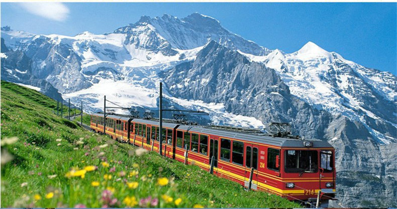 法国巴黎+尼斯+戛纳+瑞士琉森+金色山口列车