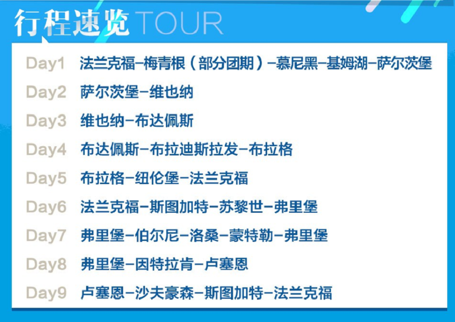 德国+奥地利+捷克+瑞士9日跟团游·【当地参