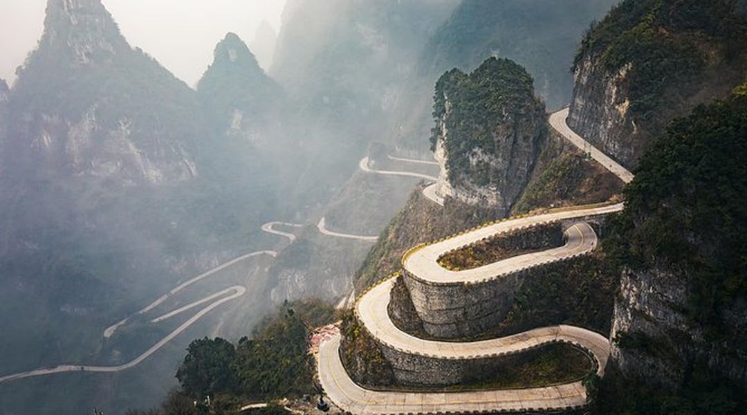 99 Bending Road in Zhangjiajie, China