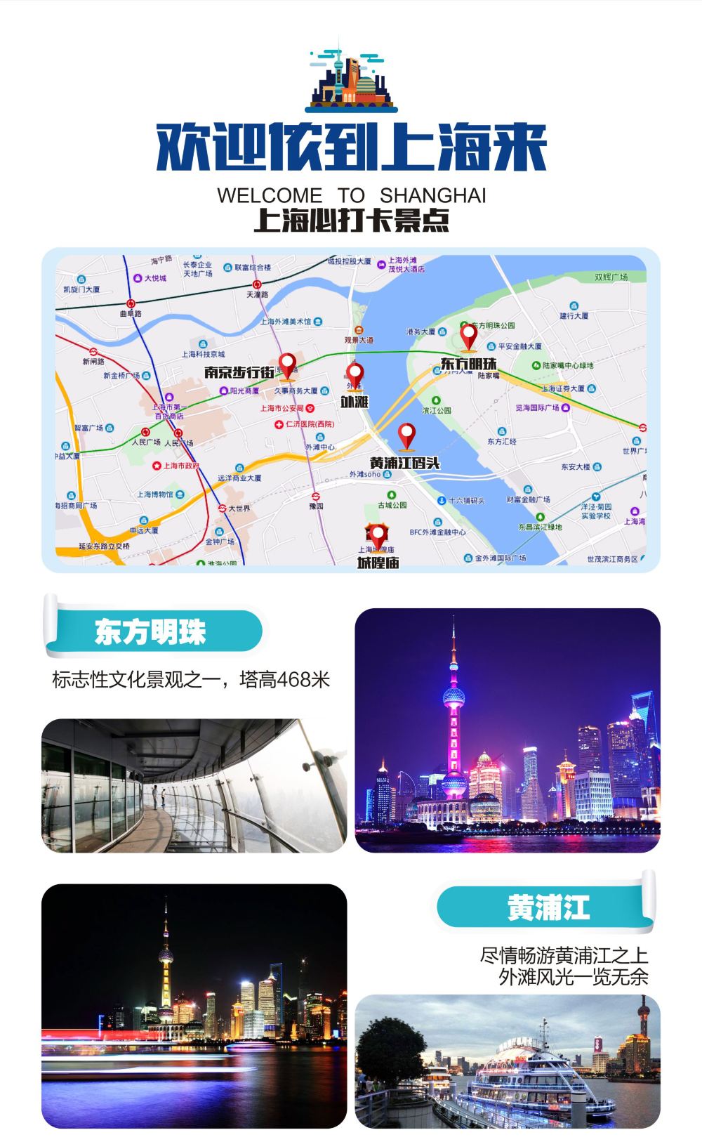 上海宋城东方明珠浦江游览城隍庙旅游区外滩一日游不再收1分钱登东珠